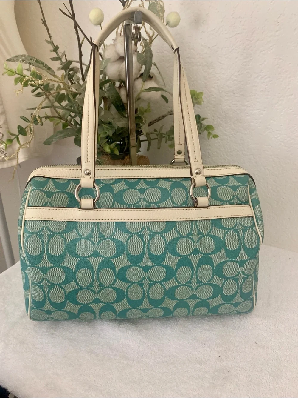 Coach Classic Signature Logo Satchel Purse & Wallet Set